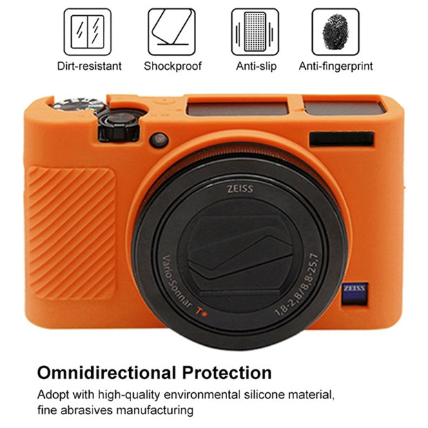 PULUZ Soft Silicone Protective Case for Sony RX100 III / IV / V(Orange) - Camera Accessories by PULUZ | Online Shopping UK | buy2fix