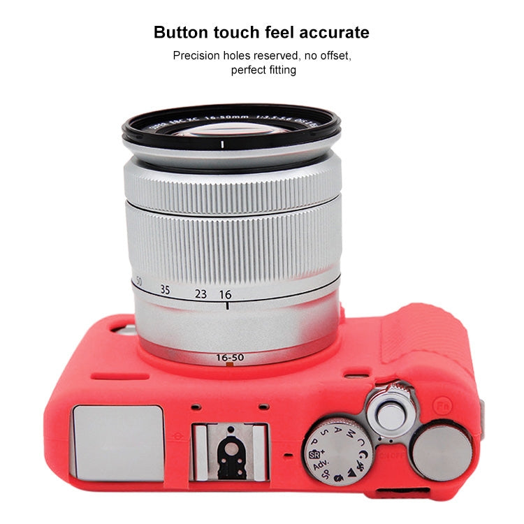 PULUZ Soft Silicone Protective Case for FUJIFILM X-A3 / X-A10(Rose Red) - Camera Accessories by PULUZ | Online Shopping UK | buy2fix