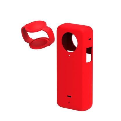 For Insta360 X3 PULUZ Silicone Protective Case with Lens Cover(Red) - Case & Bags by PULUZ | Online Shopping UK | buy2fix