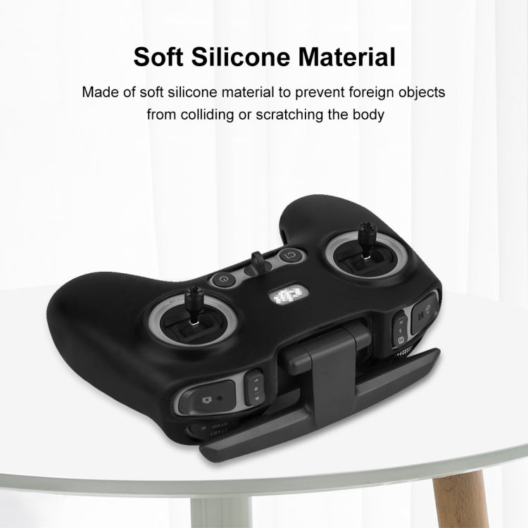 For DJI FPV Combo Remote Control PULUZ Silicone Protective Case with Neck Strap (Black) - DJI & GoPro Accessories by PULUZ | Online Shopping UK | buy2fix