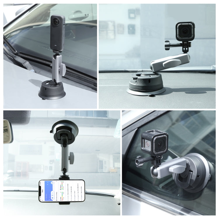 PULUZ Car Suction Cup Arm Mount with Mount Adapter & Long Screw - Helmet Mount by PULUZ | Online Shopping UK | buy2fix