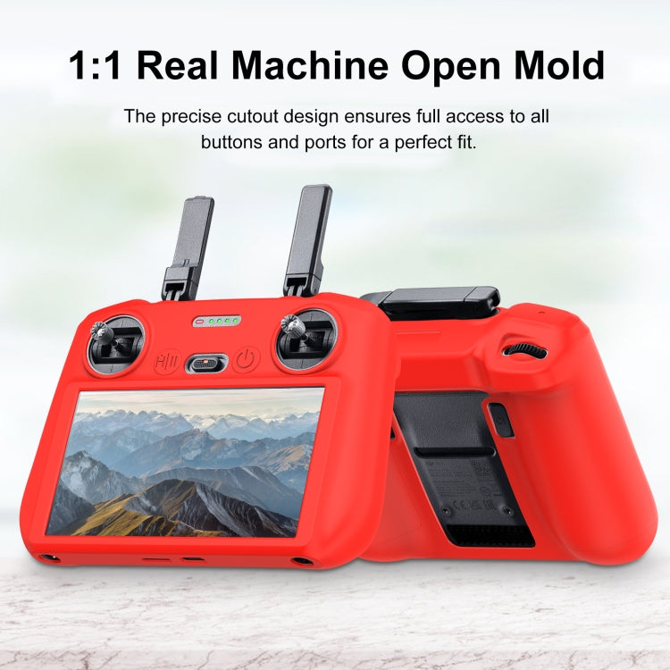 For DJI Mini 4 Pro / Air 3 Remote Control / DJI RC 2 with Screen PULUZ Silicone Protective Case (Red) - Others by PULUZ | Online Shopping UK | buy2fix