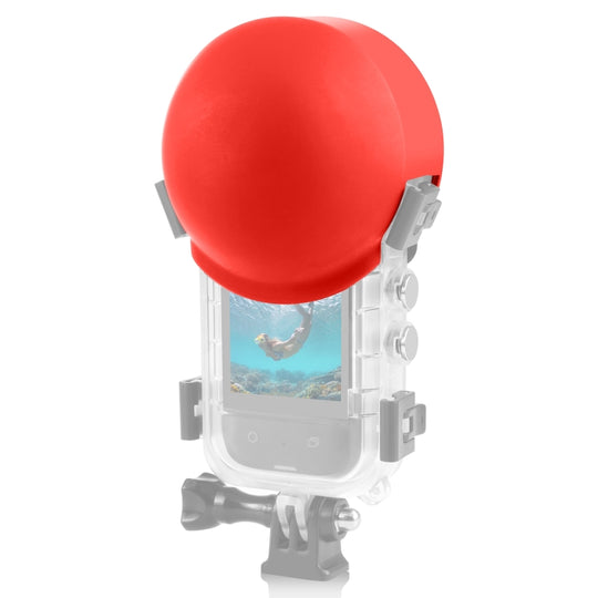 For Insta360 X4 Air / X4 / X3 PULUZ Invisible Dive Case Lens Guard Silicone Protective Cover (Red)