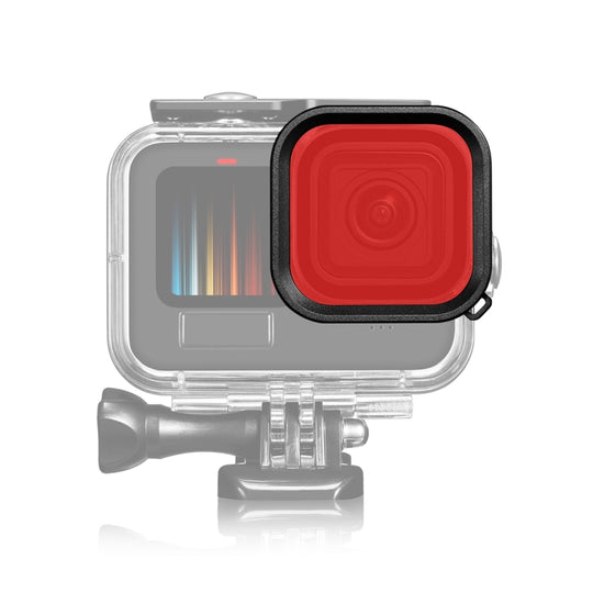 PULUZ Square Housing Diving Color Lens Filter For GoPro HERO13 Black /12 Black /11 Black /10 Black /9 Black, Only for PU527 Diving Case(Red)