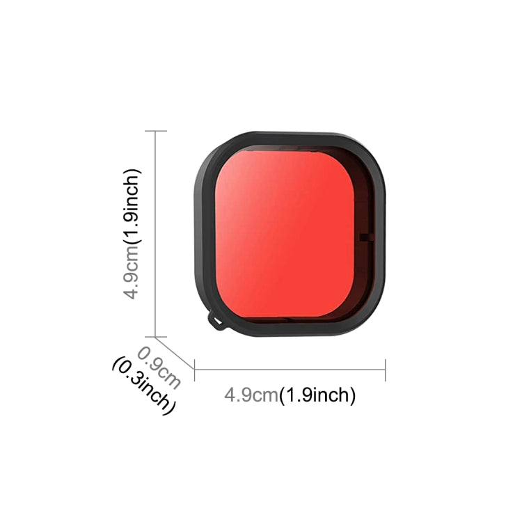 For GoPro Hero11 Black / HERO10 Black / HERO9 Black PULUZ Square Housing Diving Color Lens Filter(Red) - DJI & GoPro Accessories by PULUZ | Online Shopping UK | buy2fix