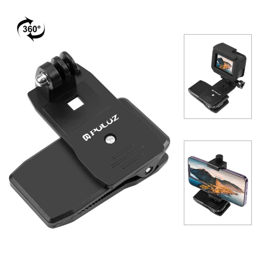 PULUZ 4 in 1 360 Degree Rotating Backpack Hat QR Clip Rec-mounts with Phone Clamp Kit - DJI & GoPro Accessories by PULUZ | Online Shopping UK | buy2fix