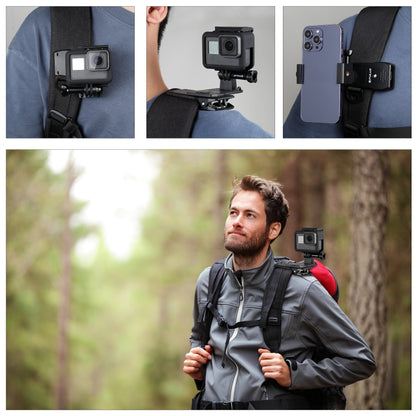 PULUZ 4 in 1 360 Degree Rotating Backpack Hat QR Clip Rec-mounts with Phone Clamp Kit - DJI & GoPro Accessories by PULUZ | Online Shopping UK | buy2fix