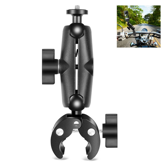 PULUZ Motorcycle Crab Clamp Handlebar Fixed Mount Holder for GoPro and Other Action Cameras(Black) - DJI & GoPro Accessories by PULUZ | Online Shopping UK | buy2fix