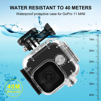 For GoPro Hero11 Black Mini PULUZ 40m Waterproof Housing Protective Case with Buckle Basic Mount & Screw (Transparent) - Waterproof Cases by PULUZ | Online Shopping UK | buy2fix