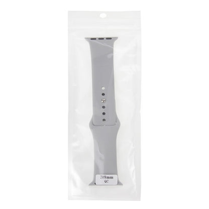 For Apple Watch Sport 38mm High-performance Longer Silicone Sport Watch Band with Pin-and-tuck Closure(Silver) - Smart Wear by buy2fix | Online Shopping UK | buy2fix