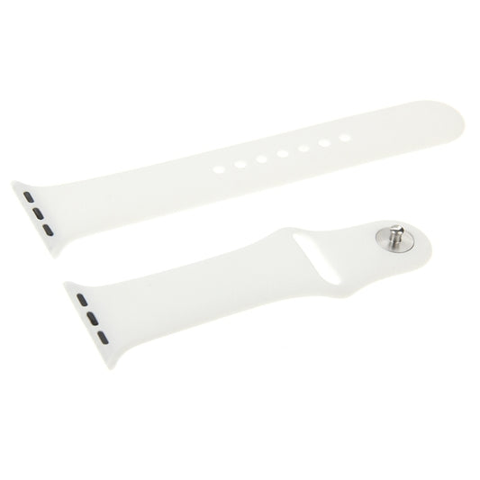 For Apple Watch Sport 42mm High-performance Longer Rubber Sport Watch Band with Pin-and-tuck Closure(White) by buy2fix