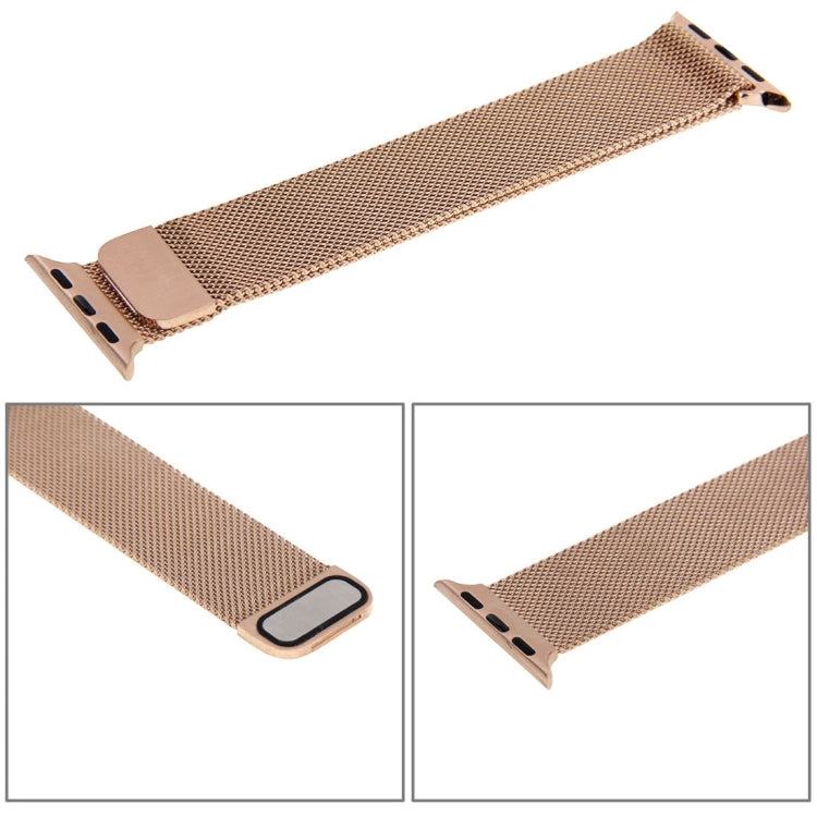 For Apple Watch 38mm Milanese Loop Magnetic Stainless Steel Watch Band(Rose Gold) by buy2fix