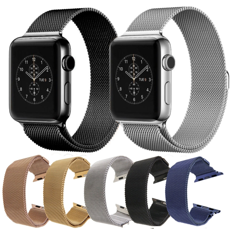 For Apple Watch 38mm Milanese Loop Magnetic Stainless Steel Watch Band(Rose Gold) by buy2fix
