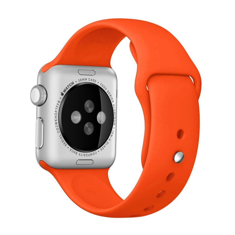 For Apple Watch Series 10 42mm / 9&8&7 41mm / SE 3&SE 2&6&SE&5&4 40mm / 3&2&1 38mm 3 in 1 Rubber Watch Band with Pin Buckle(Orange) by buy2fix