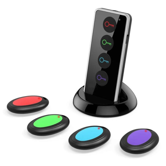 Détecteur de clé sans fil intelligent avec lampe de poche LED, 1 émetteur RF et 4 récepteurs