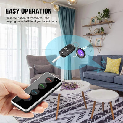Smart Remote Wireless Key Finder with LED Flashlight, 1 RF Transmitter and 4 Receivers - Security by buy2fix | Online Shopping UK | buy2fix