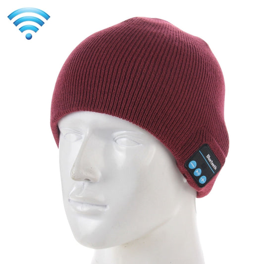 Knitted Bluetooth Headset Warm Winter Hat with Mic for Boy & Girl & Adults (Wine Red) - Smart Wear by buy2fix | Online Shopping UK | buy2fix