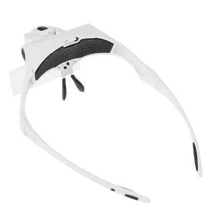 5 Lens 1.0X-3.5X Loupe Glasses Bracket Headband Magnifier with 2 LED Lights Eye Magnification Goggles Magnifying Tool(White) - Consumer Electronics by buy2fix | Online Shopping UK | buy2fix