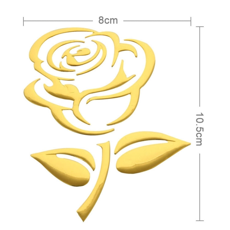 3D Rose Pattern Car Sticker, Size: 10.5cm x 8cm (approx.)(Gold) - Decorative Sticker by buy2fix | Online Shopping UK | buy2fix