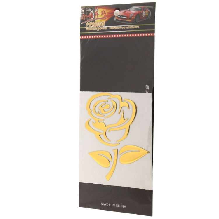 3D Rose Pattern Car Sticker, Size: 10.5cm x 8cm (approx.)(Gold) - Decorative Sticker by buy2fix | Online Shopping UK | buy2fix