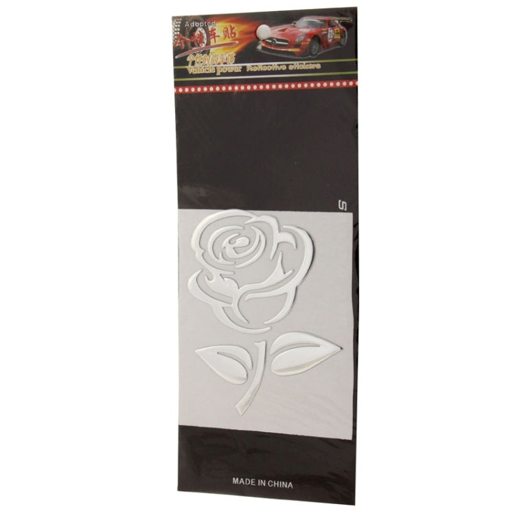 3D Rose Pattern Car Sticker, Size: 10.5cm x 8cm (approx.)(Silver) - Decorative Sticker by buy2fix | Online Shopping UK | buy2fix