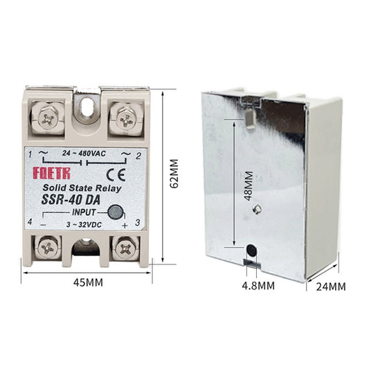 SSR-40DA AC 24-480V Solid State Relay for PID Temperature Controller, Input: DC 3-32V by buy2fix