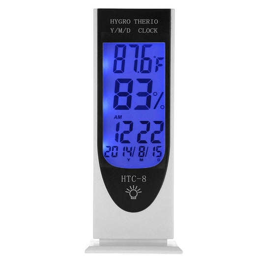HTC-8 Luminous LCD Digital LED Night Light Thermometer Backlight Hygrometer Humidity Meter, with Alarm / Date / Clock / Calendar by buy2fix