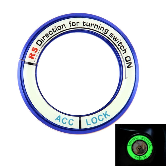 Fluorescent Aluminum Alloy Ignition Key Ring, Inside Diameter: 3.4cm(Blue) by buy2fix