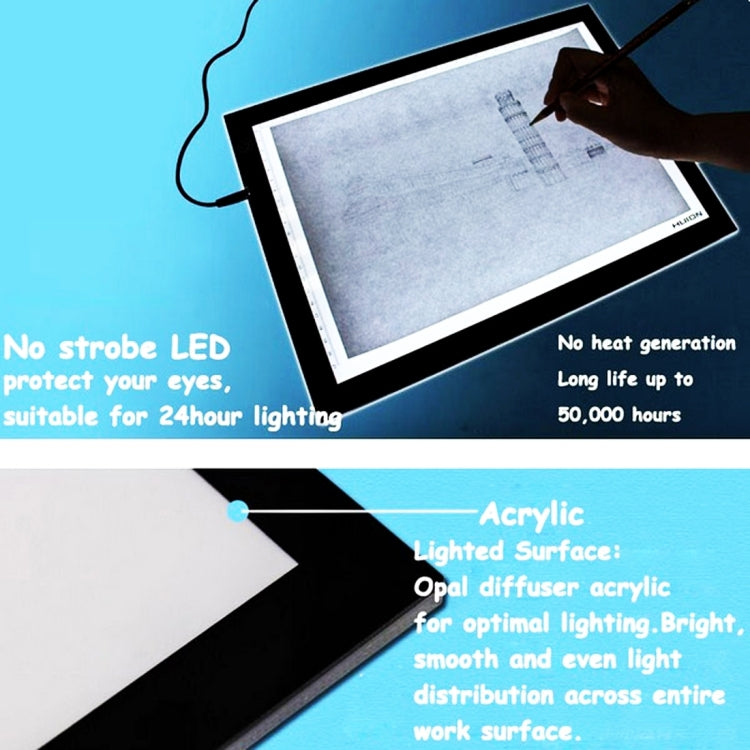 Huion A2 Ultra Thin Adjustable USB LED Light Board Light Tracing Pad - Consumer Electronics by HUION | Online Shopping UK | buy2fix