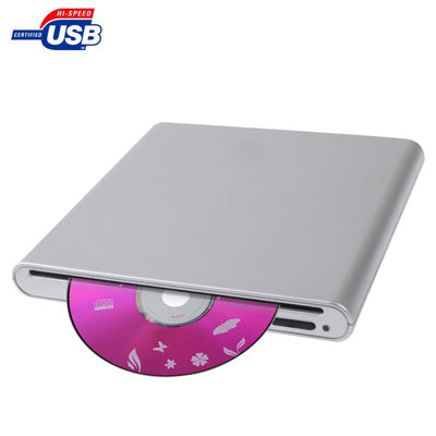 USB 2.0 Slim Aluminum Alloy Portable Slot-in External DVD-RW Drive, Plug and Play by buy2fix