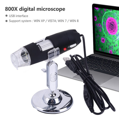 2.0 Mega Pixels 800X USB Digital Microscope with 8 LED White Light / Holder(Black) - Consumer Electronics by buy2fix | Online Shopping UK | buy2fix