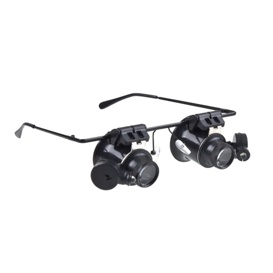 20X Glasses Type Watch Repair Loupe Magnifier with LED Light(Black) by buy2fix