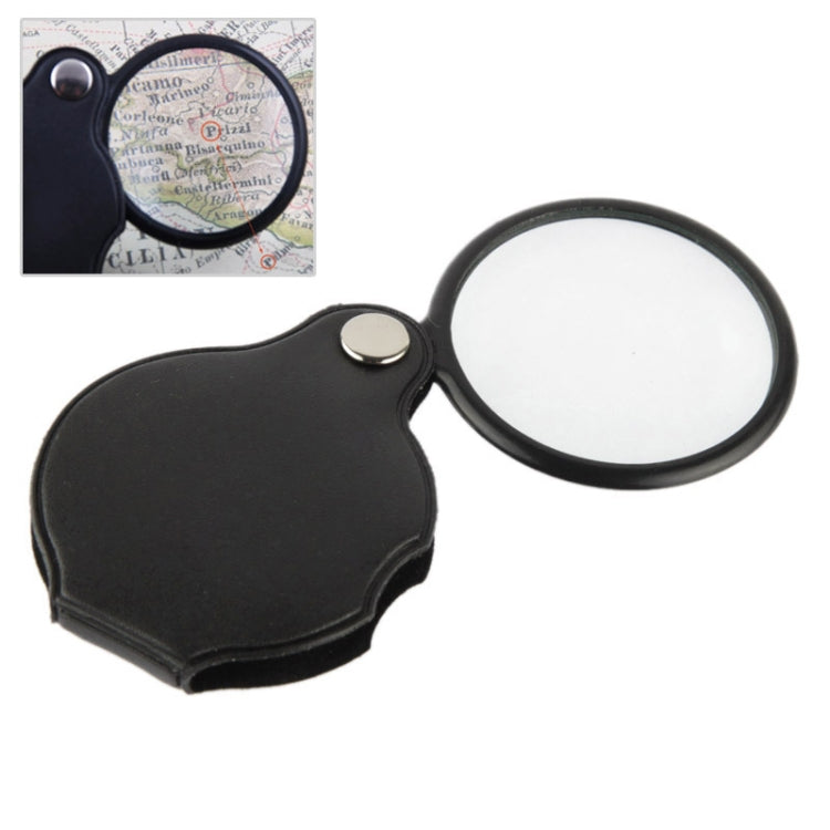 10 PCS 5X 50mm Magnifier Pocket Folding Magnifying Glass Loupe Pocket Spiegel(Black) - Consumer Electronics by buy2fix | Online Shopping UK | buy2fix