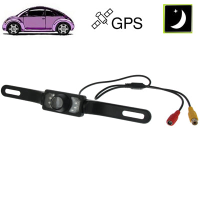 7 LED IR Infrared Waterproof Night Vision License Plate Frame Astern Backsight With Scaleplate, Support Installed in GPS Navigator , Wide Viewing Angle: 140 degree (YX001)(Black) by buy2fix