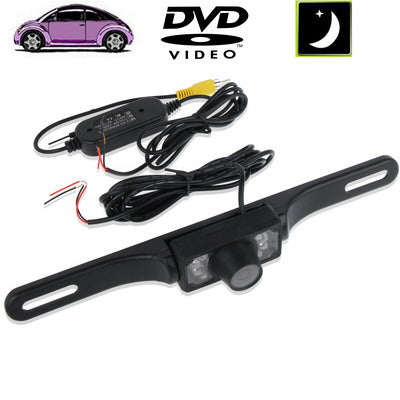 6 LED IR Infrared Waterproof Night Vision Wireless License Plate Frame Astern Backsight Rear View Camera , Support Installed in Car DVD Navigator or Car Monitor , Wide Viewing Angle: 140 degree (WD001)(Black) by buy2fix