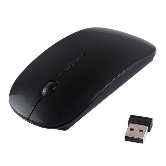 2.4GHz Wireless Ultra-thin Laser Optical Mouse with USB Mini Receiver, Plug and Play(Black) by buy2fix