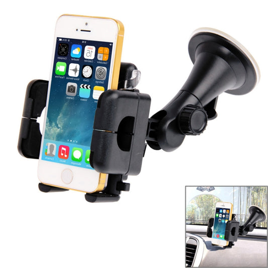 Universal 360 Degree Rotation Suction Cup Car Holder / Desktop Stand, For iPhone, Galaxy, Sony, Lenovo, HTC, Huawei, and other Smartphones of Width: 5.1cm- 10.5cm(Black) by buy2fix