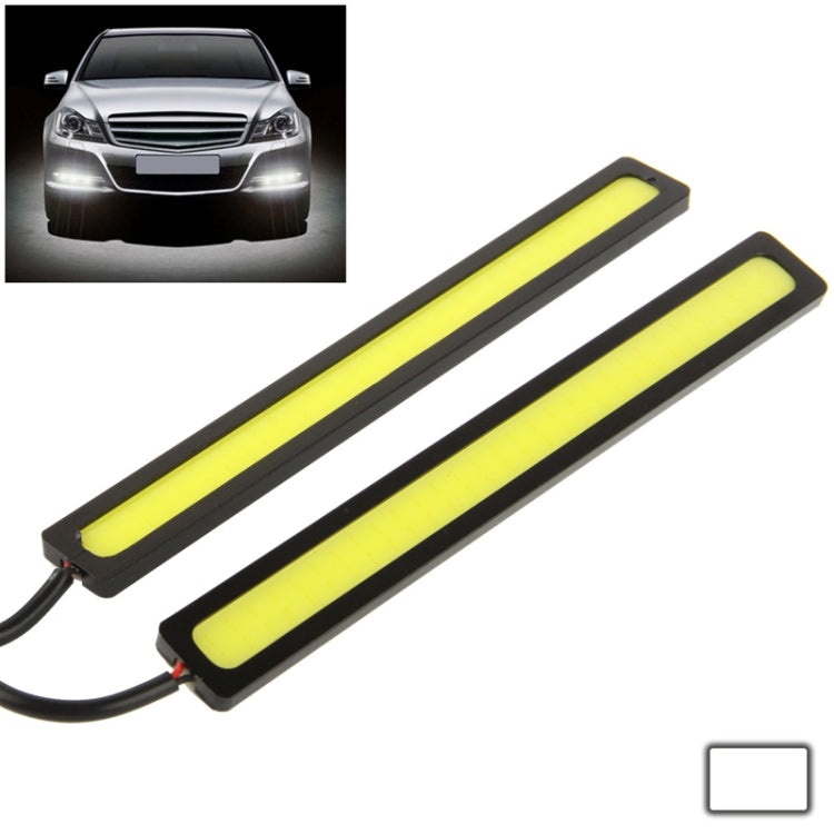 2 x 6W DIY White LED Daytime Running Light / DRL Lamp, Length: 17cm(Black) - In Car by buy2fix | Online Shopping UK | buy2fix