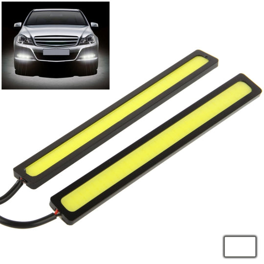 2 x 6 W DIY weißes LED-Tagfahrlicht / DRL-Lampe, Länge: 17 cm (schwarz)