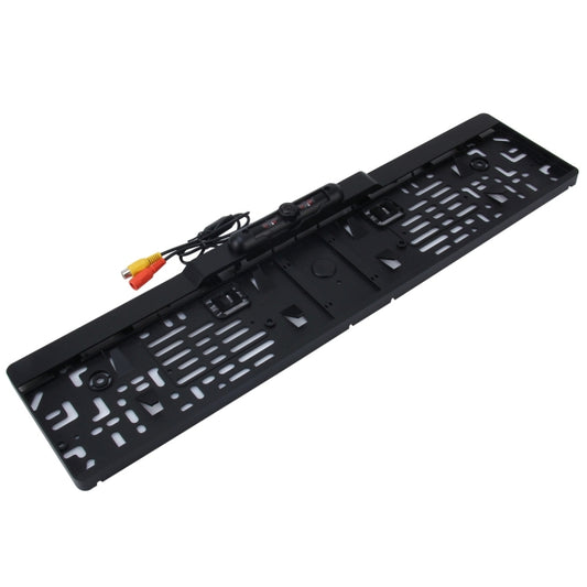 European Car License Plate Frame Rear View Camera, Size: 52.8cm x 12.6cm(Black) by buy2fix