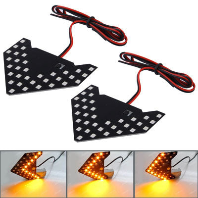 Universal Amber Sequential Yellow 33 LED 3528 SMD Arrows Light for Car Side Mirror Turn Signal (Pairs) by buy2fix