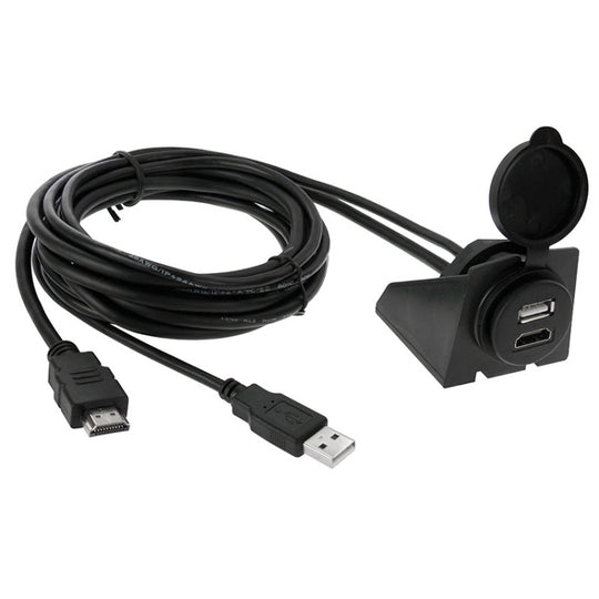 USB 2.0 &amp; HDMI (Typ-A) Verlängerungskabel von Stecker auf Buchse, Länge: 2 m
