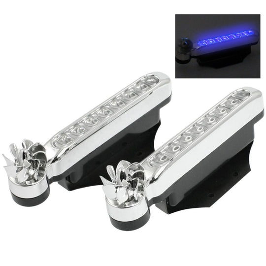 2 Stück 8 blaue LED-Birnen windbetriebene dekorative Autolichter
