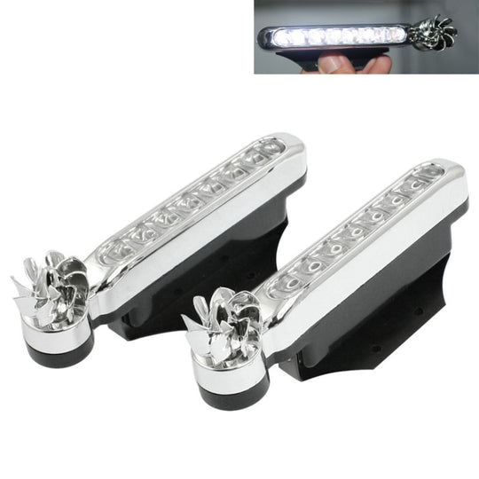 2 STÜCKE 8 weiße LED-Birnen windbetriebene dekorative Autolichter