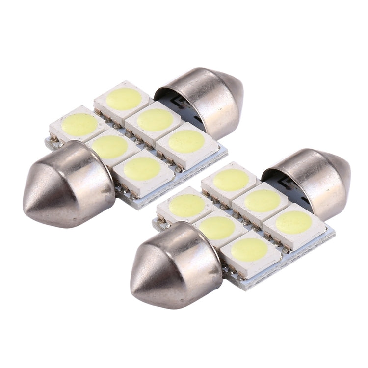 2 PCS 31mm Super White 6 LED Car Bulb Reading Light - Dome Lights by buy2fix | Online Shopping UK | buy2fix