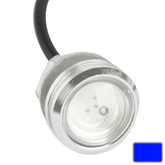Lumière LED bleue étanche Eagle Eye Light 3W pour véhicules, longueur du câble: 60 cm (argent)