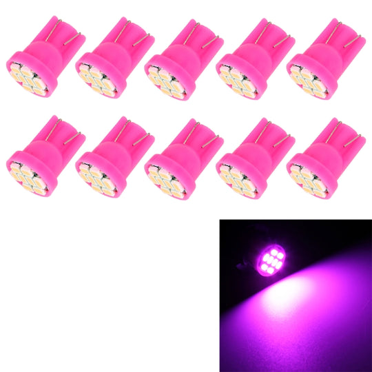 10 ampoules de signalisation de voiture T10 8 LED (lumière rose)