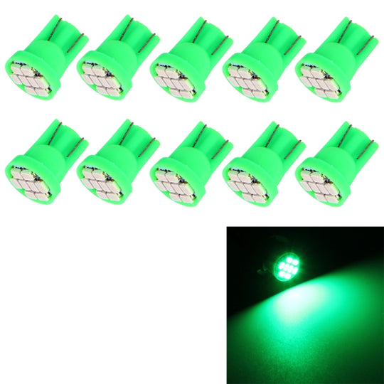 10 ampoules de signalisation de voiture T10 8 LED (lumière verte)