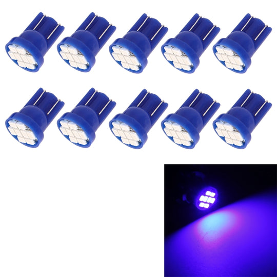 10 ampoules de signalisation de voiture T10 8 LED (bleu)