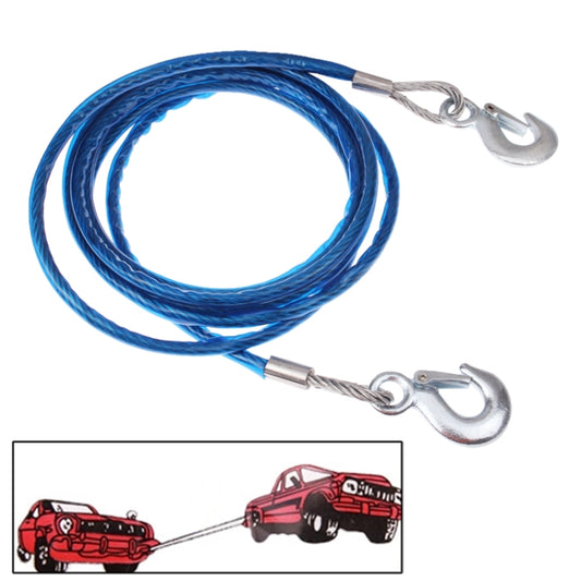 5 Tons Steel Vehicle Towing Cable Rope, Length: 4m(Blue) by buy2fix